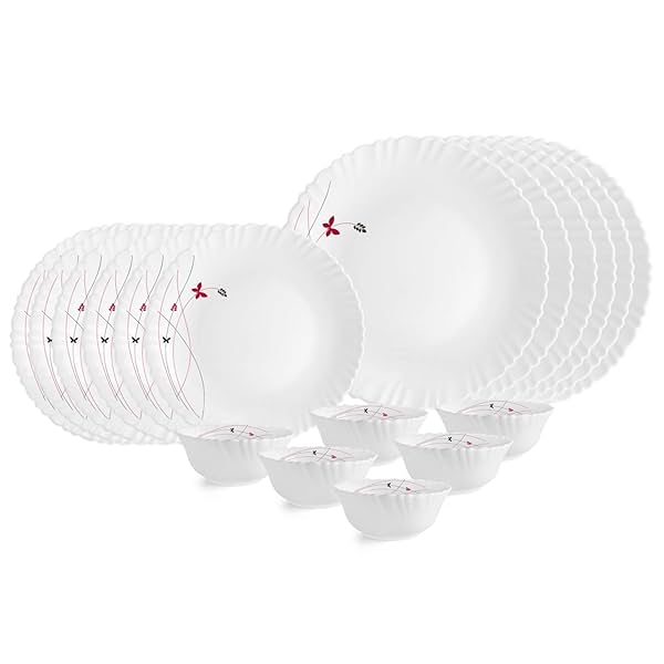CELLO Lush Opalware Dinner Set of 18 Pieces Family of 2