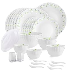 CELLO Tropical Lagoon Dazzle Series Opalware Dinner Set of 37 Pieces