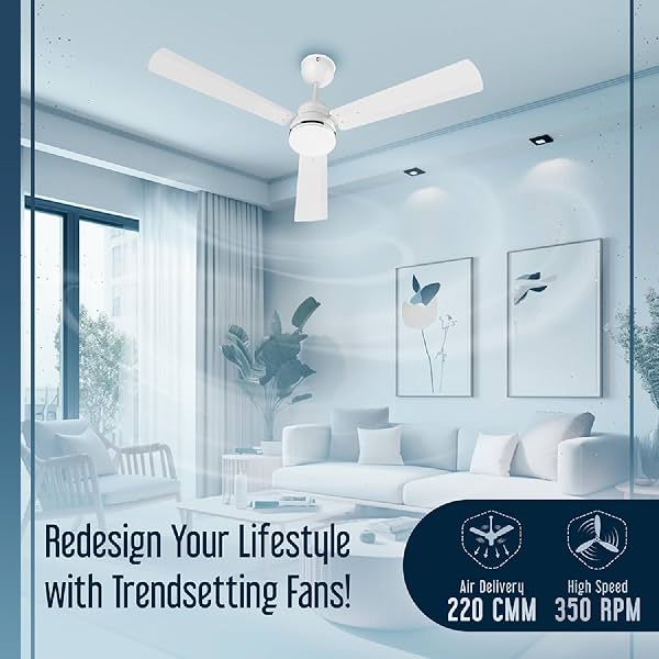 CG Eco 28 | 1200mm Ceiling Fan | BEE 5 Star | BLDC | High Air delivery | Wider Blades | High speed | Anti-rust | Upto 65