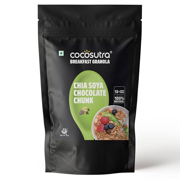 COCOSUTRA Chia Soya Chocolate Chunk Breakfast Granola 1 kg |