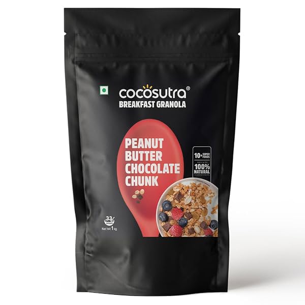COCOSUTRA Peanut Butter Chocolate Chunk Breakfast Granola 1 kg