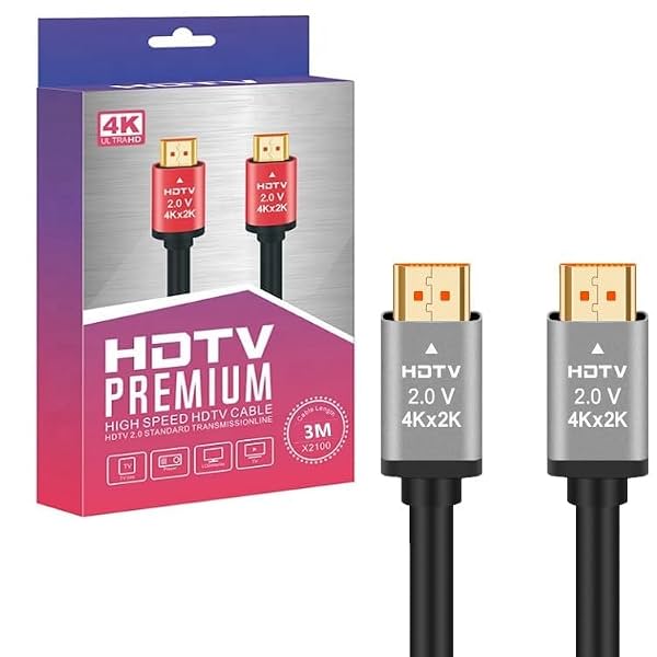 COOLCOLD HDMI Cable | 3 Meter, HDMI 2.0 Male to Male High Speed Cable, 4K UHD 2160P @30Hz, Compatible with TV, Monitor,
