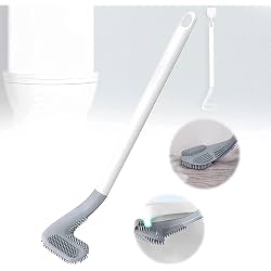 CREDEX L Shape Toilet Cleaning Brush - Angled Bristle Brush with Long Handle