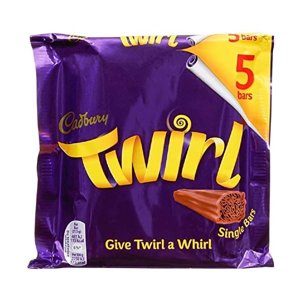Cadbury Twirl 5 Bars Chocolate, 107.5 g