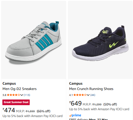 Campus Men's Shoes Starting at ₹474