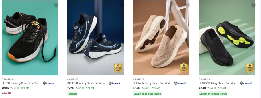 Campus Men’s Sports Shoes at minimum 70% Discount