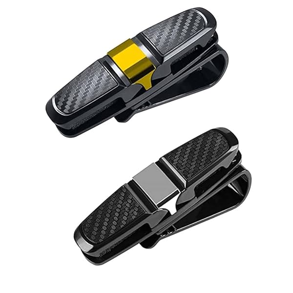 Car Sunglass Holder Visor Mount Clip Eyewear Ticket Storage Rack, 2 Pcs