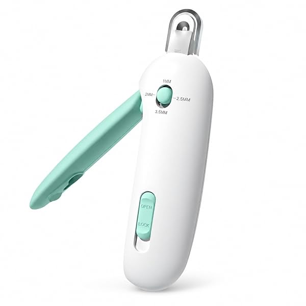Cat Nail Clipper with Stainless Steel Blade Adjustable Size Guard and File