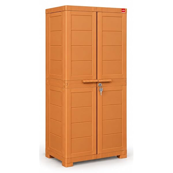 Cello Novelty Big Bookshelf, Sandalwood Brown 2 Dustproof Doors