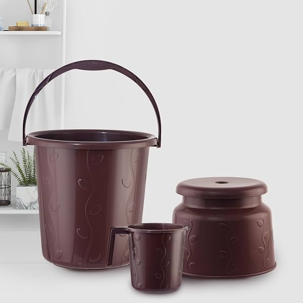 Cello Petal Sturdy and Durable Bathroom Set (Set of 3)
