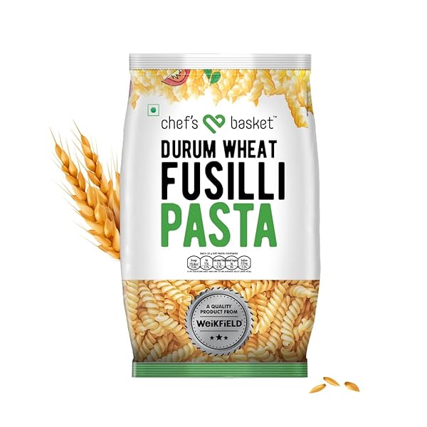 Chef's Basket Fusilli Pasta 534 gm Pouch | Made With 100% Durum Wheat Semolina | 100% Suji | No Maida | Rich in Protein