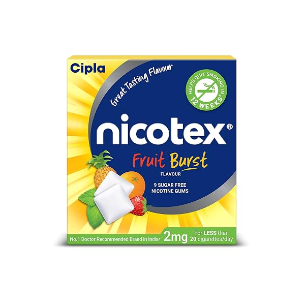 Cipla Nicotex Nicotine Sugar Free Gums 2mg | Helps to Quit Smoking | WHO