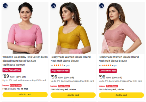 Clothing & Accessories at minimum 82% Discount