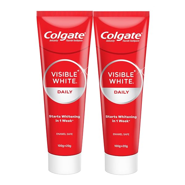 Colgate Visible White Toothpaste, Teeth Whitening Starts in 1 week,