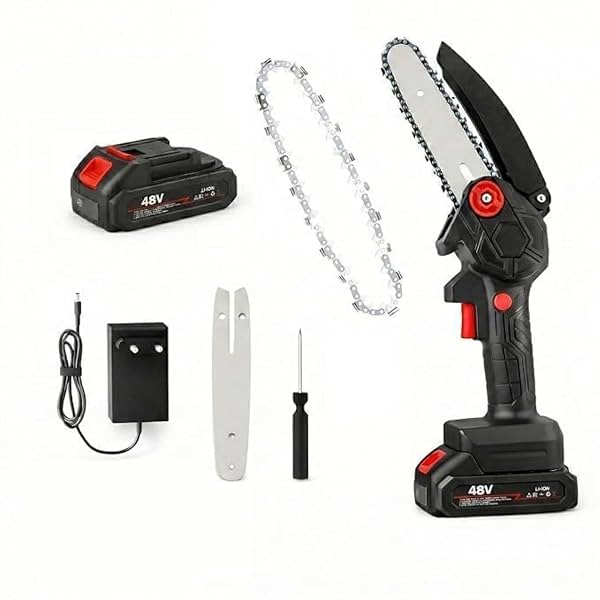 Cordless Rechargeable Handheld Electric Mini Chainsaw 6 Inch 48V with 1 Battery