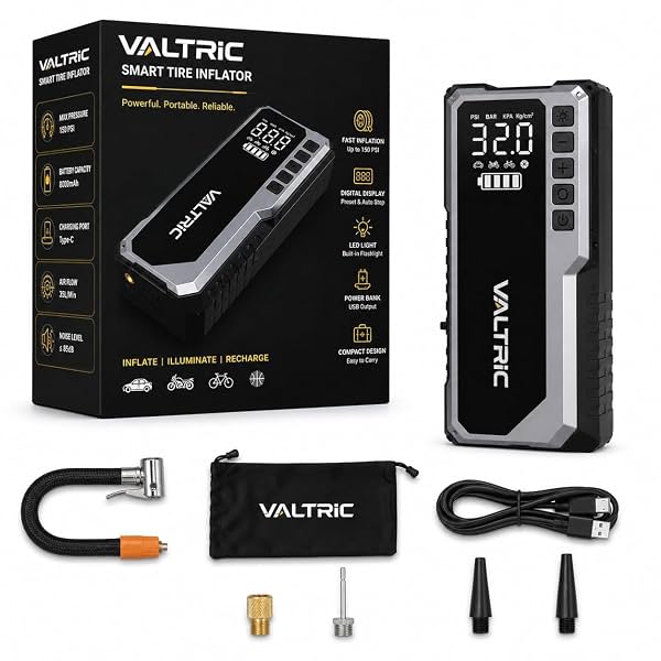 Cordless Tyre Inflator 5200mAh Digital Air Pump Auto Cutoff