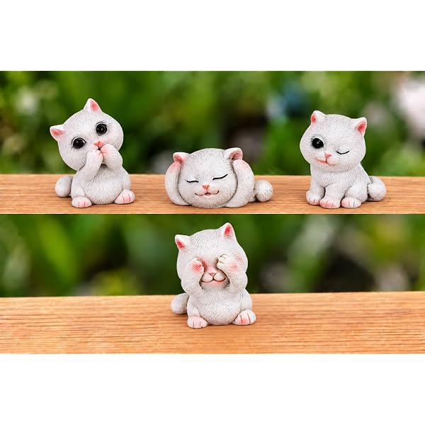 Cortina Cute Cat Miniature Figurines (4 Pcs)