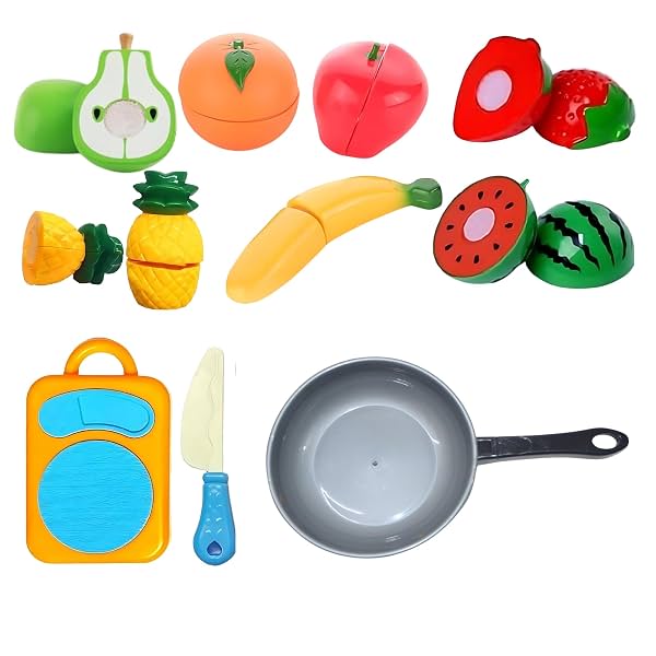 Crackles Colourful Realistic Pretend Play Kitchen Toys Sliceable Fruits Play Set