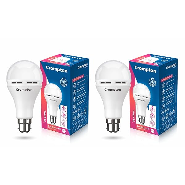 Crompton 12W Emergency LED Bulb Cool Day Light | Pack of 2 | Backup Lamp
