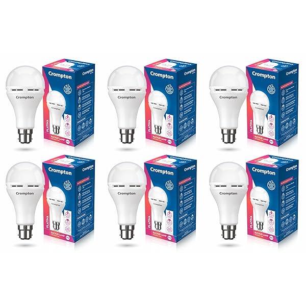 Crompton Emergency 9W LED Bulb Base B22 Cool Day Light (Pack of 6)