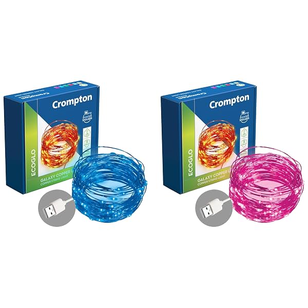 Crompton Galaxy Decoration Copper USB Powered String Fairy Lights with 100 Led