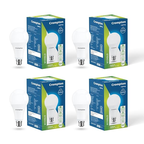 Crompton Param 22W Round B22 LED Cool Day Light pack of 4