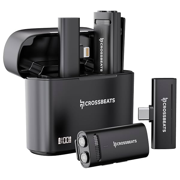 CrossBeats Clip Wireless Mic Noise Cancelling Type-C Recording