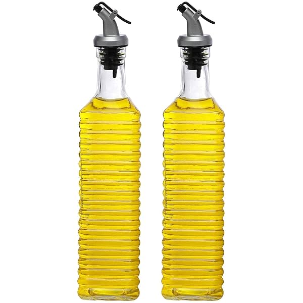 Cutting EDGE 500 ml Glass Oil Dispenser, Transparent (Set of 2)