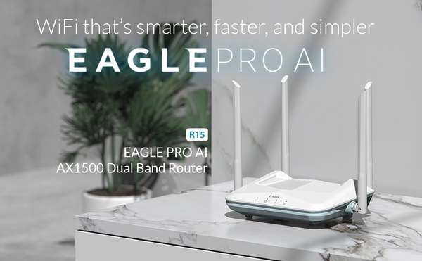 D-Link R15 Wi-Fi 6 Router 2.4 GHz, 5 GHz 1500 Mbps Wifi Speed Dual Band External Antenna Ethernet (Cable Broadband) (Whi