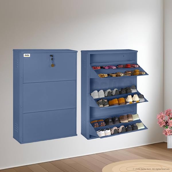 DELITE KOM 29\' Wide, 6 Shelf Metal Shoe Rack Wall Mounted for Home