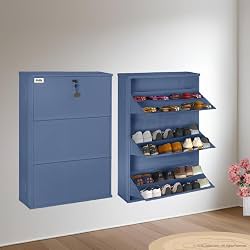 DELITE KOM 29\' Wide, 6 Shelf Metal Shoe Rack Wall Mounted for Home