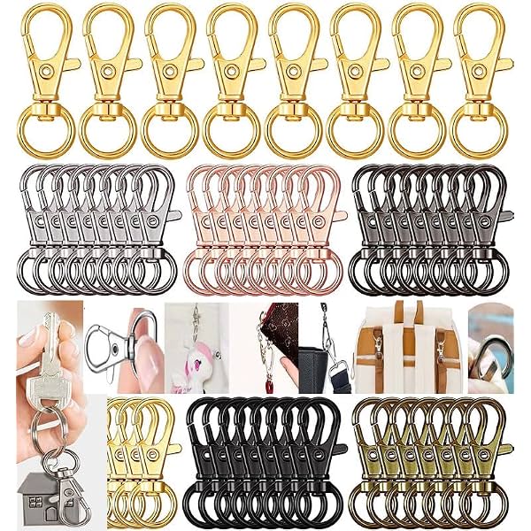 DIY Crafts 25 Pcs, Antique Gold, Metal Lobster Claw Clasps Swivel Lanyards
