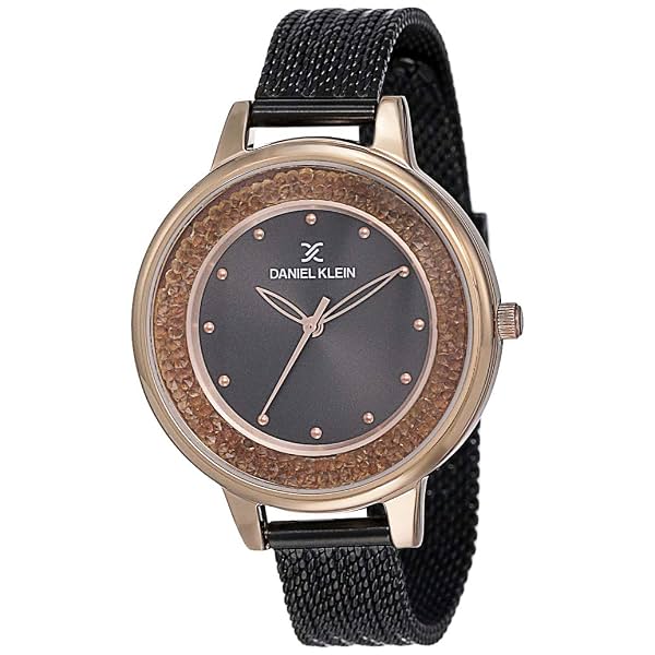 Daniel Klein Metal Analog Black Dial Women's Watch