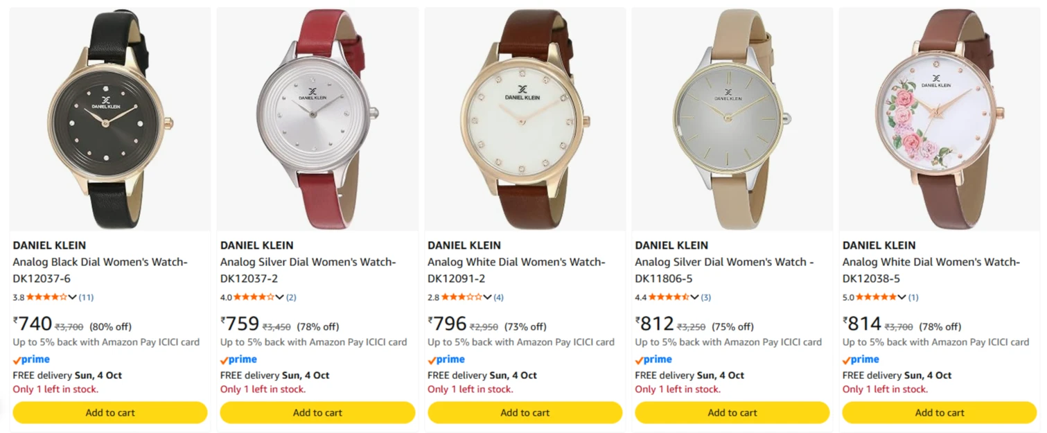 Daniel Klein Women's Watches upto 80% Discount