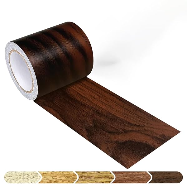 Dark Brown Colour Wood Border Wallpaper Peel and Stick
