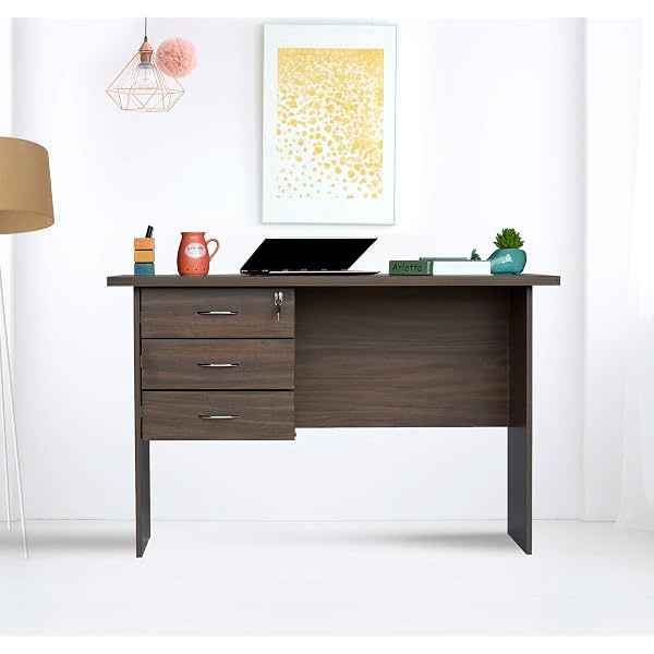DeckUp Reno Engineered Wood Study Table and Office Desk (Walnut, Matte Finish)