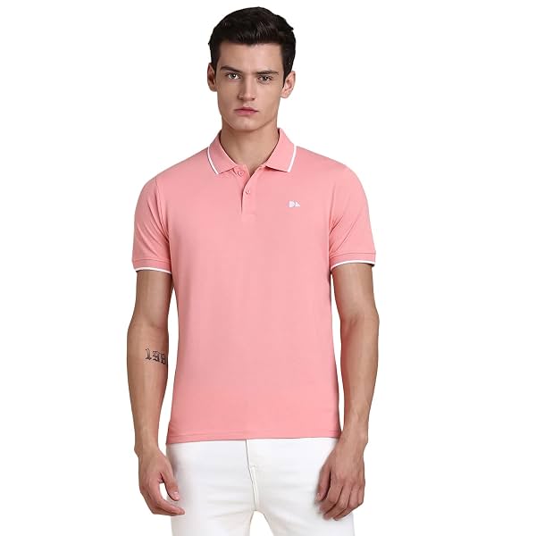 Dennis Lingo Men's Poly Cotton Loose Fit Solid Half Sleeve Polo T-Shirt