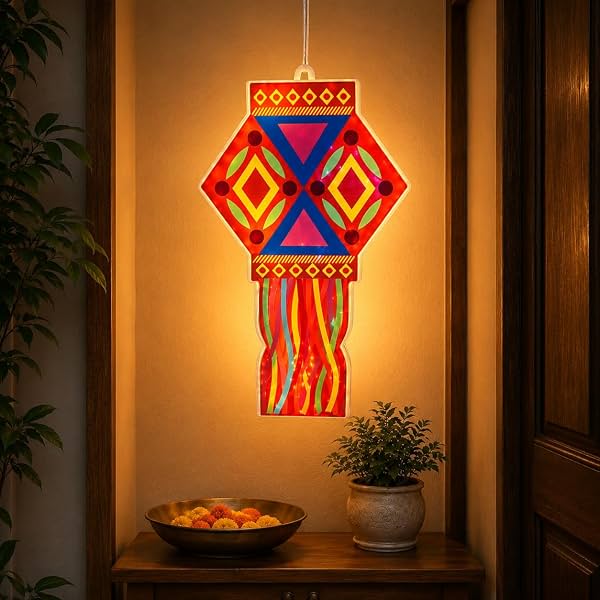 Desidiya LED Lantern Hanging Light | Warm White Double-Sided Festival Décor