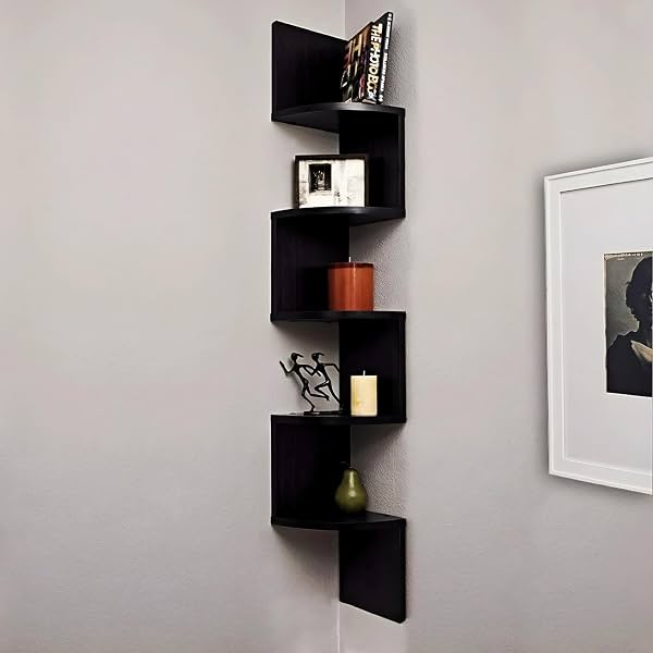 Dime Store Wooden Wall Shelves Corner Hanging Shelf for Living Room Stylish