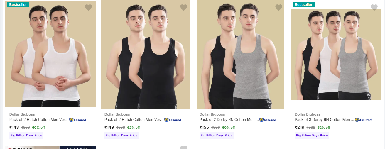 Dollar Bigboss Vests at minimum 62% Discount