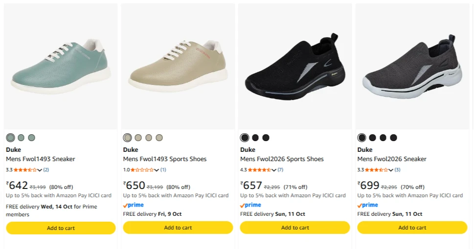 Duke Men's shoes upto 80% Discount
