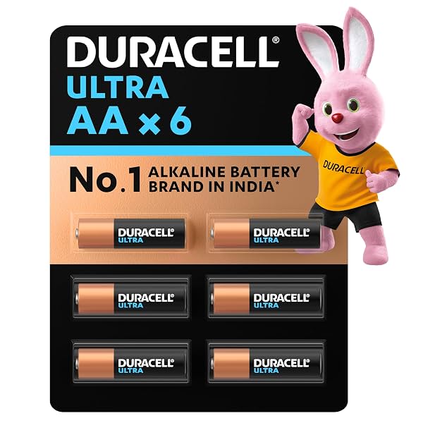 Duracell Ultra Alkalline AA Battery , Pack of 6
