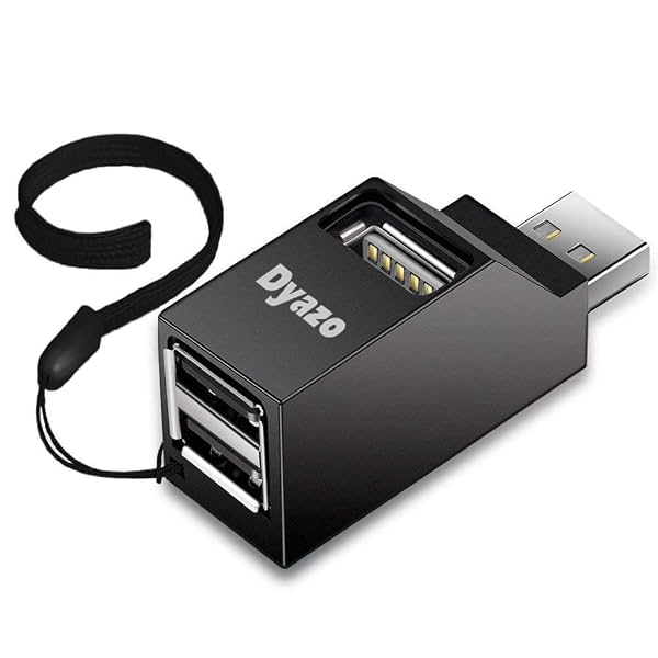 Dyazo 3-Port USB Data Hub High Speed Splitter Plug/Box/Adapter Expansion, Small, Compact, Universal Data Transfer, Wide