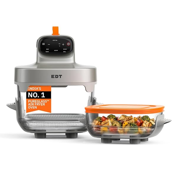 EDT Luma PureGlass™ 4.5L + 2.5L Dual Bowl Air Fryer Oven | ZERO COATING,100% Toxin Free, No Ceramic, PFAS, PTFE, PFOA |