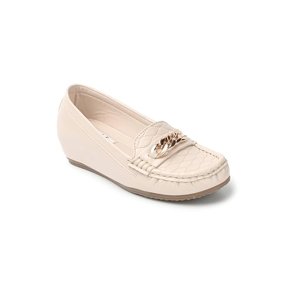 ELLE Women Flats Slip-On Loafer with Chain Detail
