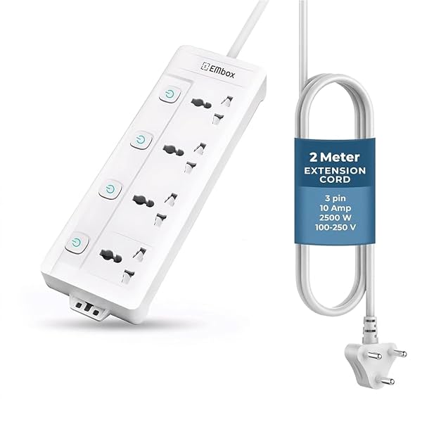 EMBOX Extension Board with Switches 2500 W, 4 Universal Sockets