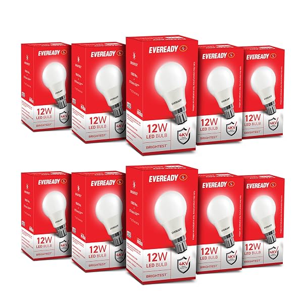 EVEREADY 12W LED Bulb, Cool White Day Light (6500K), B22 Base
