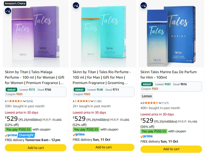 Eau de Parfume upto 56% Discount