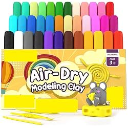 Eclet Air Dry Clay for Kids, Pack of 12 Multicolor Soft Modeling Clay for DIY