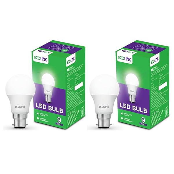 EcoLink 9-Watt Base B22 LED Bulb (Pack of 2)